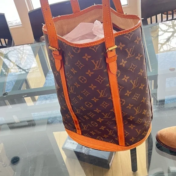 Louis Vuitton Monogram Brown Bucket Bag With Wallet